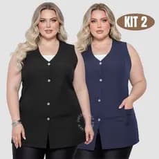 Kit 2 Jaleco Regata Professora Manicure Plus Size G1-dubai