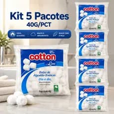 KIT 5 ALGODÃO BOLA 40 G CADA PACOTE USO DIARIO MANICURE LIMPEZA FACIAL