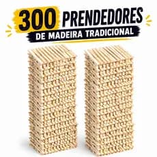 Kit 36 A 300 Prendedores De Roupa Madeira Tradicional Reforçados Pregador Para Varal Mola Resistente