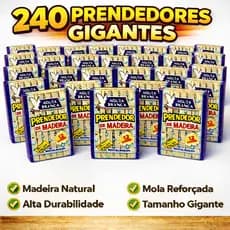 KIT 36 A 240 PRENDEDORES DE ROUPA GIGANTES MADEIRA REFORÇADOS 9 CM PREGADOR DE ROUPA GRANDE P/ VARAL