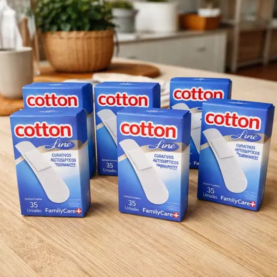 KIT 6 CAIXAS CURATIVO BAND-AID FAMILY CARE C/35 UNIDADES ALTA PROTEÇÃO E FIXAÇÃO TRANSPARENTE BEGE