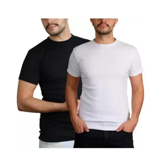 Kit Camisa Justa Americana Canelada Gringa Camiseta masculina Slim Promoção