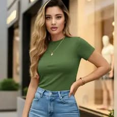 Blusa Básica Canelada Ribana Premium – Estilo Casual Moda Gringa