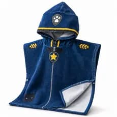Toalha Patrulha Canina Chase Infantil Poncho Com Capuz Algodão Macio Praia Piscina Menino