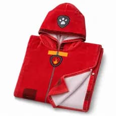 Toalha Poncho Infantil Marshall Patrulha Canina Com Capuz 100% Algodão Praia Piscina Banho 60x120
