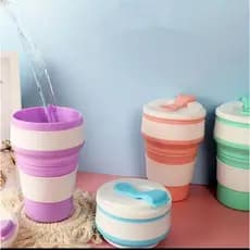 Copo de silicone 350 ML com tampa bico verdado dobrável Icor