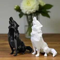 Lobo Decorativo Geométrico Decoração Minimalista Enfeite Sala Quarto Escritório