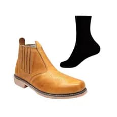 Bota Botina De Couro + Meia Kit Original Direto da Fábrica