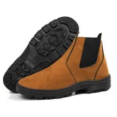 Botina Masculina Bota Country Solado de Borracha Resistente Costurada