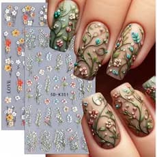 Decalques De Unhas Em Relevo Estrela Adesivos De Arte 5D Autoadesivos Sun Moon Bohemia Designs Estrelas Decoração Para M