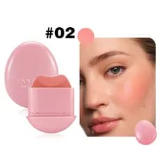 Handaiyan # 02 Blush Macio Rosa Pêssego Para Lábios E Bochechas , Acabamento Fosco , Textura Cremosa Balmosa , Design Co