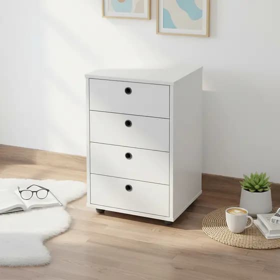 Gaveteiro com 4 Gavetas Classic - Ideal para Escritório e Quarto Organizado