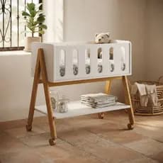 Mini Berço Sissi com Rodinhas | Ideal para o Quarto do Bebê | Matic Móveis- com Rodízios