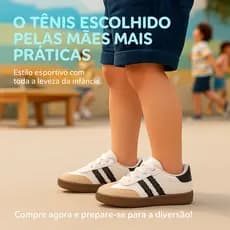 Tênis Infantil Menino– Leve, Elástico no Peito do Pé, Cores Neutras – Envio Imediato