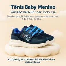 Tênis Baby Confortável Menino – Leveza e Estilo Confortável Para o Dia a Dia 20 ao 27 - COMPRE AGORA