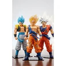 Kit 3 Bonecos Dragon Ball Z Goku Instinto Superior Super Saiyan E Gogeta