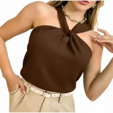 Blusa Frente Única Duna Feminina Gola Transpassada  Elegante Não Amassa Verão Envio Já