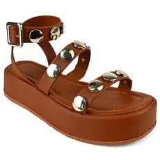 Sandália Plataforma Feminina com Aplicação Elegante Flatform Alta Confortável Estilo Moderno