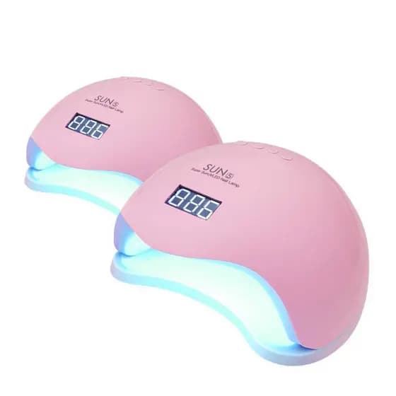 2x Cabine SUN 5 de LED UV  Digital 48w Unha Gel Acrigel Secagem Rápida Branca Rosa