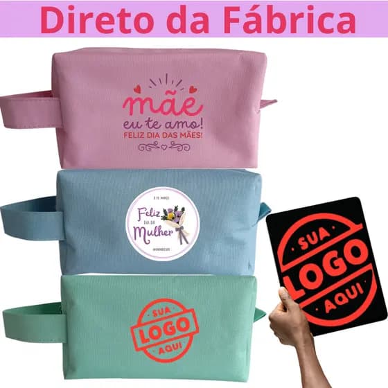 Necessaire Personalizada com Logo Atacado Direto da Fábrica Brinde Corporativo com Sua Logo Nome