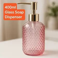 Porta Sabonete Vidro Liquido 400ml  Grande Dispense Acessórios Decoração Lavabo Banheiro (SORTIDOS)