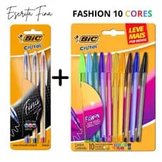 kit Canetas Bic + canetas coloridas kit Caneta Esferografica Azul Preta Vermelha Papelaria Material Escola Faculdade