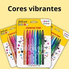 Canetas Jetlux Compactor | canetas coloridas kit | Caneta esferográfica ponta fina | Cores variadas | Material Escolar