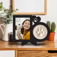 Porta Retrato com Molde da Patinha do Gato - Registro Eterno Pet - Memorial - Lembrança Eterna