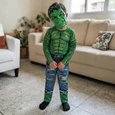Roupa Fantasia Infantil Hulk Com Máscara Longa
