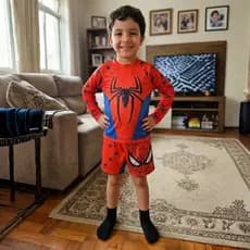 Moda Praia Aranha Sunga Infantil +camisa Proteção Uv