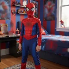 Roupa Fantasia Infantil Menino Aranha com Máscara de Tecido