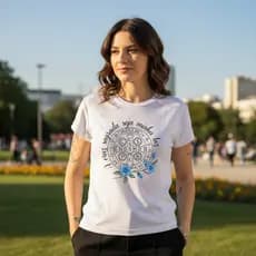 Camiseta T Shirt 100% Algodão Estampa Religiosa A Cruz Sagrada Seja Minha Luz Envios Imediatos