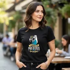 Camiseta T Shirt 100% Algodão Estampa Religiosa Eu Me Consagro A Ti Mãe De Deus E Minha Envios Imediatos