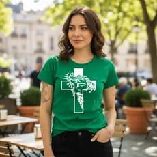 Camiseta T Shirt 100% Algodão Estampa Religiosa Jesus Na Cruz Envios Imediatos
