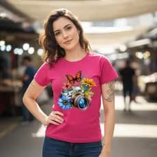 Camiseta T Shirt 100% Algodão Estampa Camera Estilosa Envios Imediatos