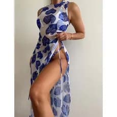 Biquíni conjunto 3 peças, biquíni com vestido, vestido de praia, roupa de pria, roupa feminina, bikini, saia