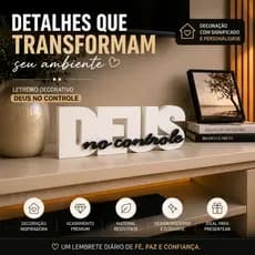 Deus No Controle Decoração Cristã Presente Religioso Sala