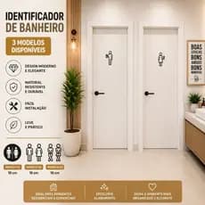 Kit Placa Banheiro Masculino e Feminino Branco Preto Unissex Sanitário VARIOS MODELOS