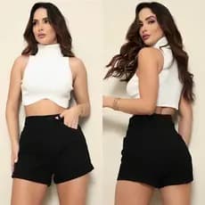 Shorts Jeans Preto 100% coleção nova 2025