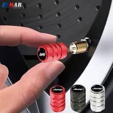 Jeep 4Pcs Tampas De Válvulas Para Pneus De Jipe Carro Bicicletas Automotivas Peças Metálicas Impressas Renegade Compass 2023 Willys Wrangler jk Grand Cherokee Forma Cilíndrica Com Logotipo De