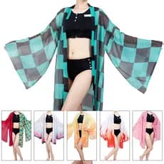 Demon Slayer Cosplay Biquíni Feminino 3pcs Conjunto De Biquíni Ghost Destrutor
