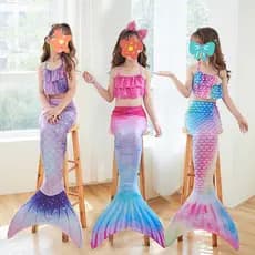 Calda De Sereia Vestido De Sereia Para Meninas Cauda Cosplay Traje De Banho Infantil