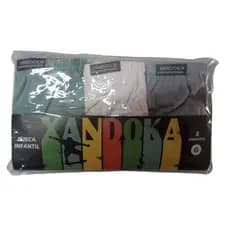 Kit com 3 cuecas infantis de malha 100% algodão cores sortidas 3 Unidades de Cueca