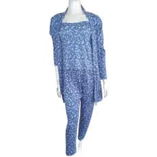 Pijama Feminino Trio Suede Meia-estação Blusa Alcinha com Calça e Robe