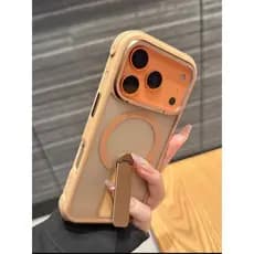 Capa Case Luxo Fosco Translucidez Com Suporte à Prova De Choque Magsafe  Para Iphone 17 pro max e 17 Pro