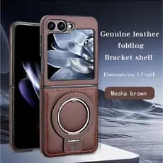 Capa Samsung Z flip 7 e Z flip 6 Couro Suporte Anel Anti-impacto Alto Qualidade
