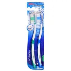 Escovas de Dente - Macia/media - Casal c/capa Protetor de Cerda - Wave Plus c/2 - Green