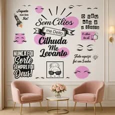 Frases Decorativas para Salão | Papel de Parede Adesivo para Estética, Unhas e Cílios