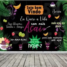 Papel de Parede Adesivo 3d Frases Açai Lavável Auto Colante Tamanho Personalizado