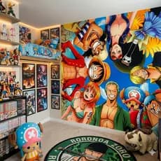 Papel de Parede Anime One Piece – Adesivo Decorativo para Quarto Otaku, Lavável, Fácil de Aplicar